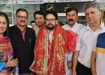 Union Minister Anurag Thakur Leads Rally in Support of Dr. Jitendra in Udhampur