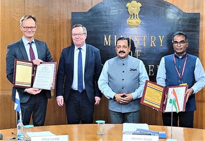 Visiting Finland Minister meets Dr Jitendra, Indo-Finnish Centre announced