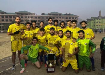 Real Kashmir FC lifted the final trophy defeating Solina Sports FC by 2-1 goals