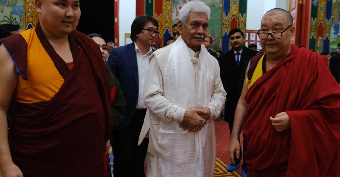 Lieutenant Governor pays obeisance to sacred relics of Lord Buddha at Geden Sheddup Choikorling Monastery at Elista, Kalmykia, Russia