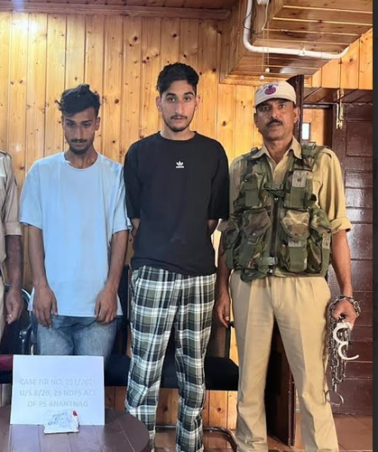 2 Drug Peddlers arrested in Anantnag; Contraband Substance a;so Recovered: Police