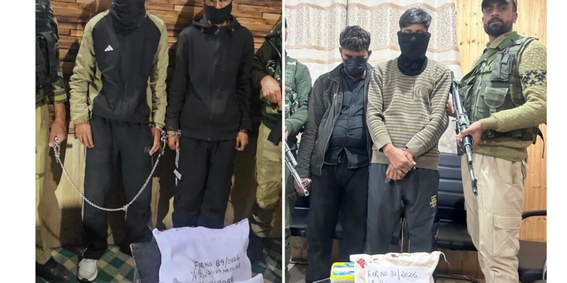 4 Drug Peddlers Arrested in Pulwama, Sopore, Contraband Substances Seized: Police