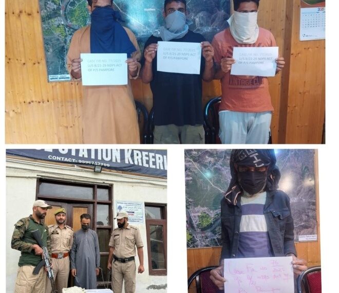 5 drug peddlers arrested in Awantipora, B’la, Contraband substances also recovered: Police