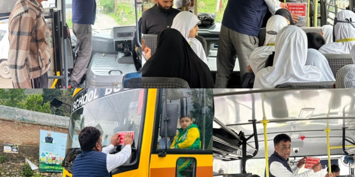 ARTO Bandipora conducts inspection of School Buses; Reinforces Anti-Drug Campaign