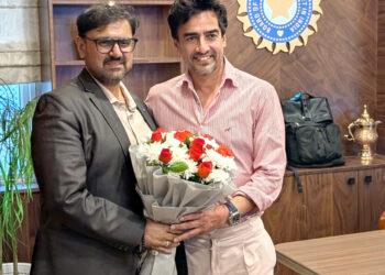 Satish Sharma interacts with BCCI Presiden