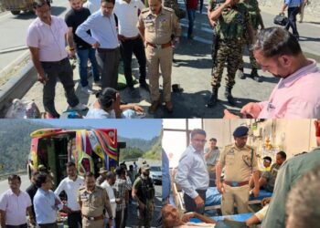 Bus turns turtle on NH-44 at Marog; District Admin  Ramban launches rescue operation