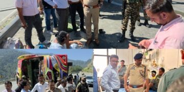 Bus turns turtle on NH-44 at Marog; District Admin Ramban launches rescue operation