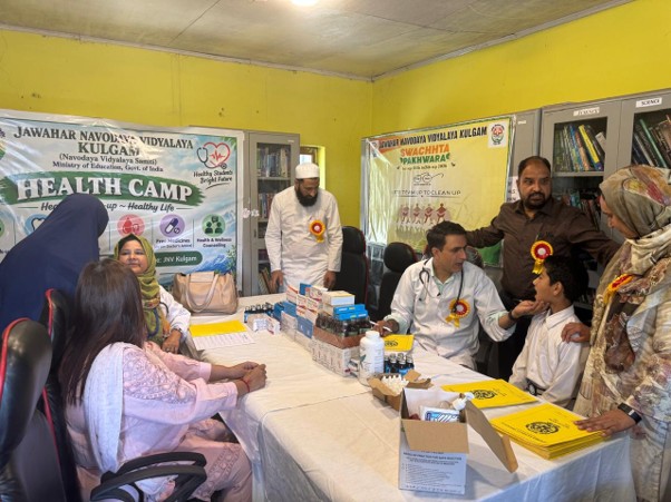 Mega Medical Camp Held at Jawahar Navodaya Vidyalaya, Kulgam