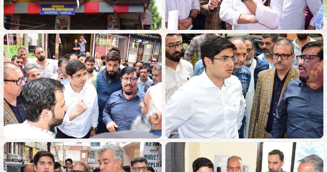 City Municipal Commr Srinagar conducts on-site inspection of Regal Chowk Shopping Complex