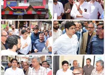 City Municipal Commr Srinagar conducts on-site inspection of Regal Chowk Shopping Complex