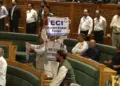 Cong MLAs protest against ECI chief in J&K Assembly, Speaker warns of action