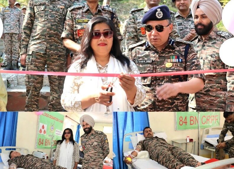 84 Bn CRPF organises Blood Donation Camp at Chanderkote