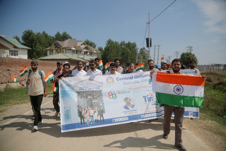 ‘Har GharTiranga’ campaign: CUKashmir holds, Tiranga Rally, Plantation Drive