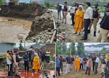 DC Bandipora inspects vulnerable areas amid prevailing Weather Situation, Reviews preparedness