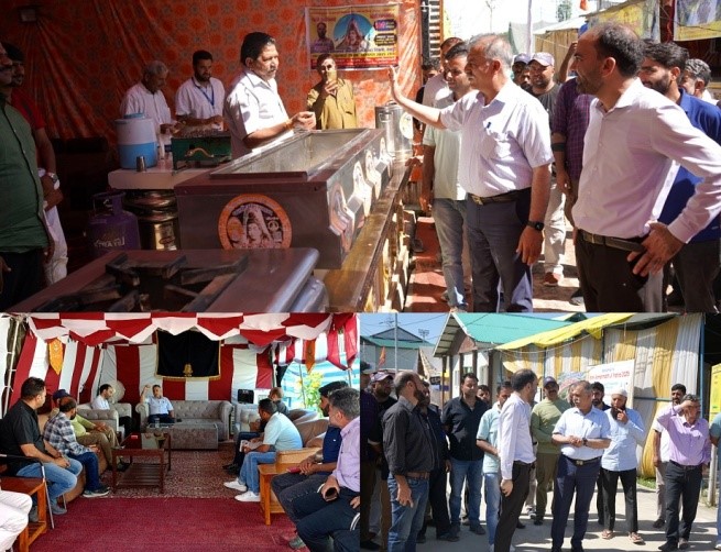 DC B’pora inspects Transit Camp Shadipora for Amarnath Yatris