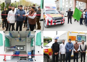 DC G’bal flags-off Ambulance dedicated by NHAI