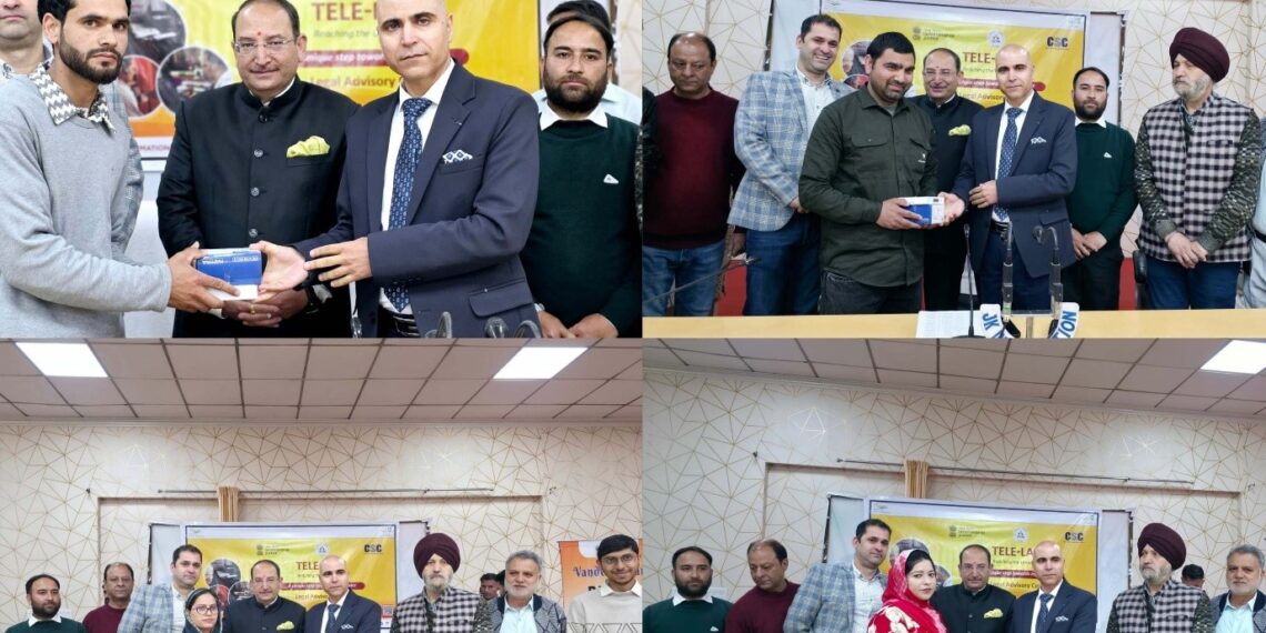 DC Kishtwar gives away CSC IT material to 55 Krishi Udhyamis