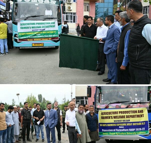 DC Kulgam flags off 60 Farmers to exposure visits under HADP