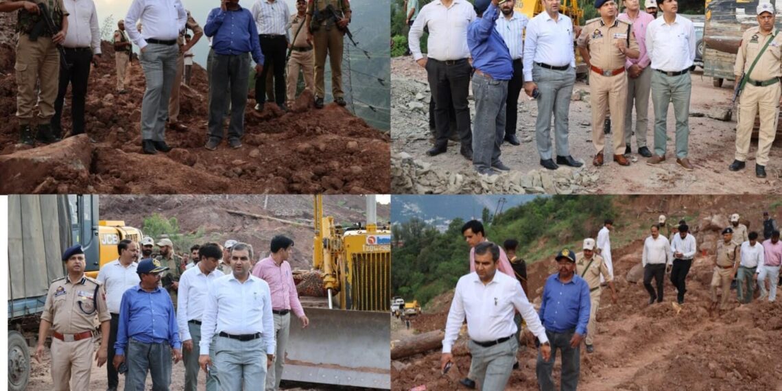 DC Ramban inspects Pernote subsidence site, directs faster restoration of Ramban-Gool road