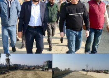 DC Srinagar inspects progress on Sanat Nagar Flyover, Asks for expediting completion to improve traffic flow on bypass corridor