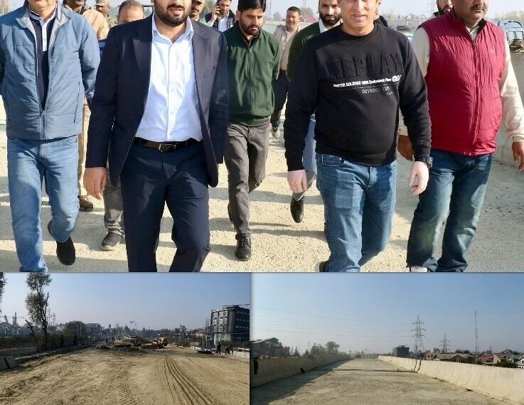 DC Srinagar inspects progress on Sanat Nagar Flyover, Asks for expediting completion to improve traffic flow on bypass corridor