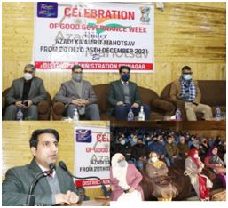 DC Srinagar inaugurates “Good Governance Week” at GGHS School Kothi Bagh Srinagar