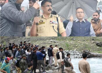 DC, SSP Shopian visits Dubjan to monitor ongoing rescue operation of drowned kid