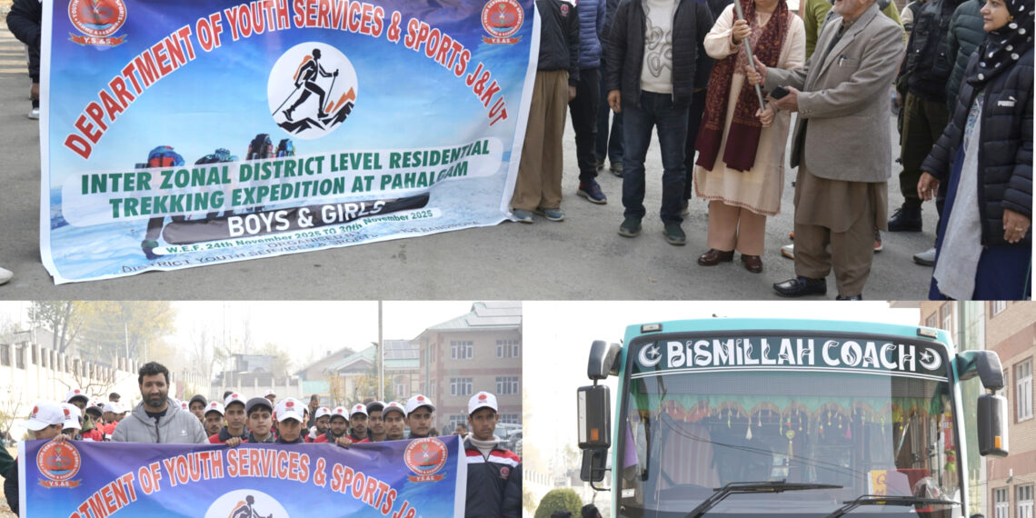 Chairperson DDC DC B’pora flag off YS&S Inter Zonal Trekking Expedition   