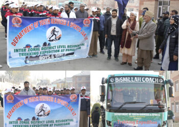 Chairperson DDC DC B’pora flag off YS&S Inter Zonal Trekking Expedition   