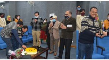 Director Information felicitates Gagan Singh Jamwal for Gold Medal in Nationals