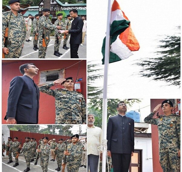 80th I-Day: Div Com Kashmir Hoists National Flag at Office Premises