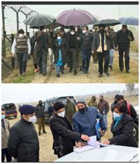 Div Com (J) inspects ongoing works under JJM, flood protection schemes in border areas during day-long-tour of disttt Samba
