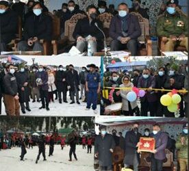 Div-Com (K) kick starts event from snow covered Aharbal; flags-off trekkers group, inaugurates multiple Snow games