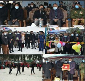 Div-Com (K) kick starts event from snow covered Aharbal; flags-off trekkers group, inaugurates multiple Snow games