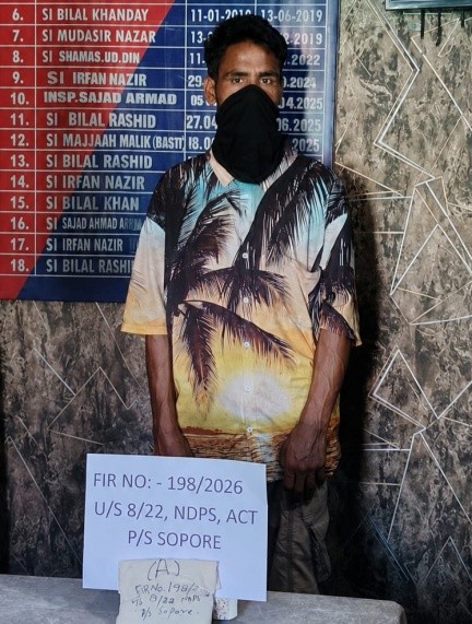 Drug peddler arrested in Sopore, Psychotropic substance also recovered: Police