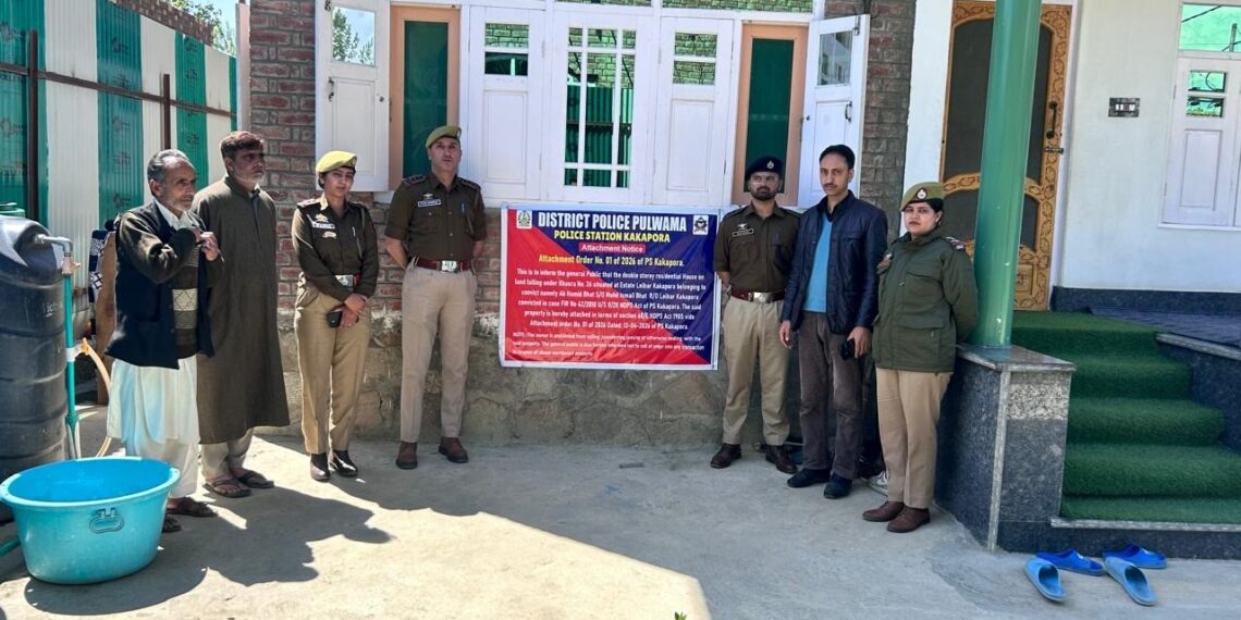 Drug Trafficker’s Property Worth ₹32 Lakh Attached in Pulwama: Police