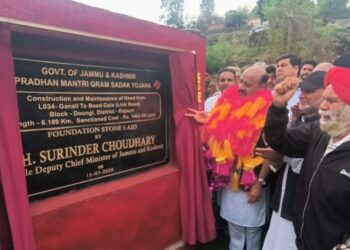 Dy CM lays foundation stone for Ganali–Baed Gala Link road, holds public outreach prog at Dagani