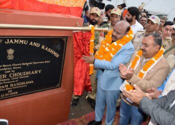 Dy CM lays foundation stone for slab over Nallah, Bathindi
