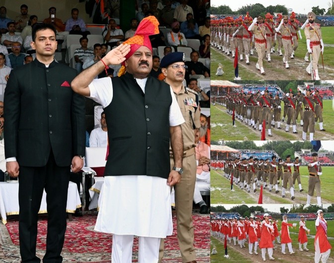 Dy CM Surinder Choudhary hoists Tricolour at M.A. Stadium Jammu