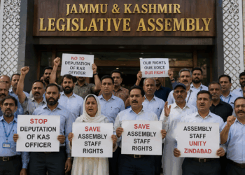 *Assembly staff protests against deputation of KAS officer*