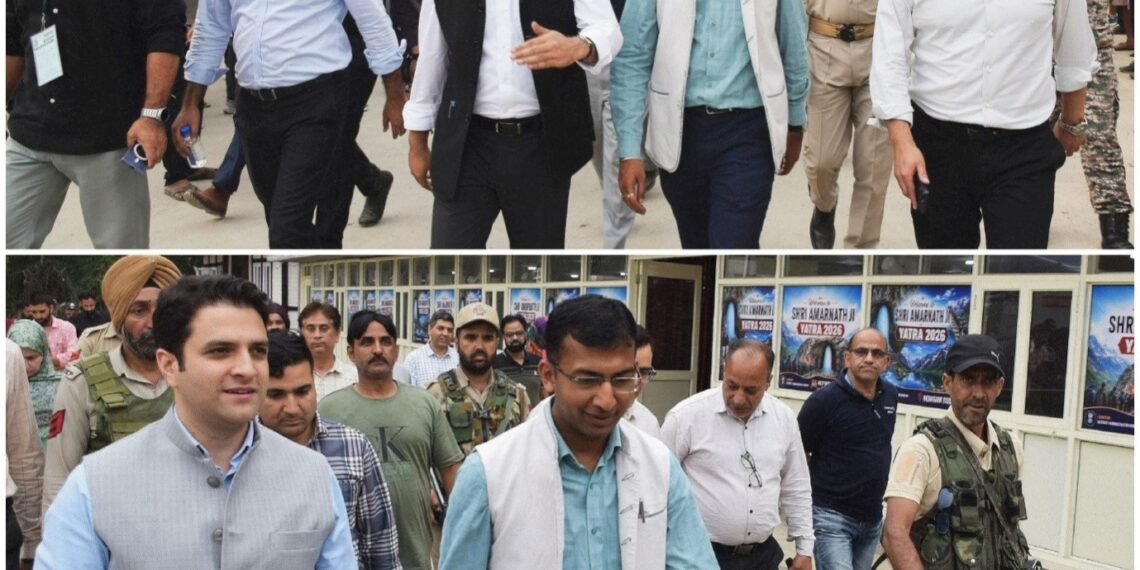 Div Com Kashmir inspects Amarnath Yatra arrangements at Nowgam, Pantha Chowk