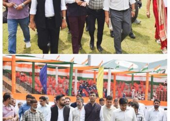 Div Com Kashmir inspects preparations for Independence Day Celebrations at Bakshi Stadium