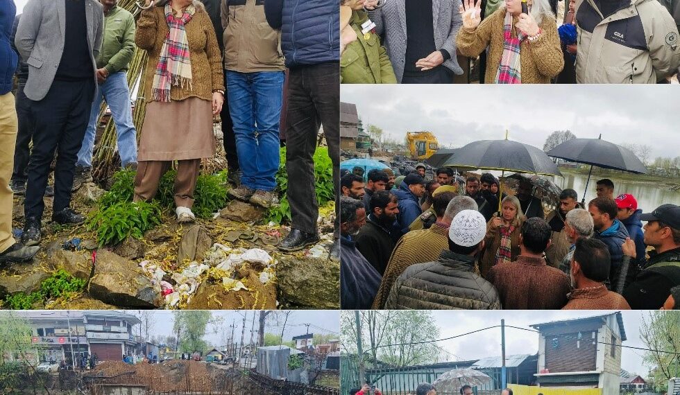 DC B’pora reviews Semi Ring Road works at Sumbal