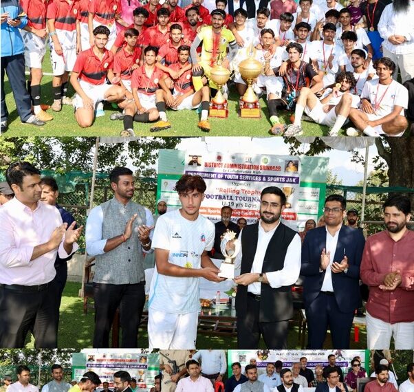 DC Srinagar attends Grand Finale of District Admin’s Football Rolling Trophy-2026