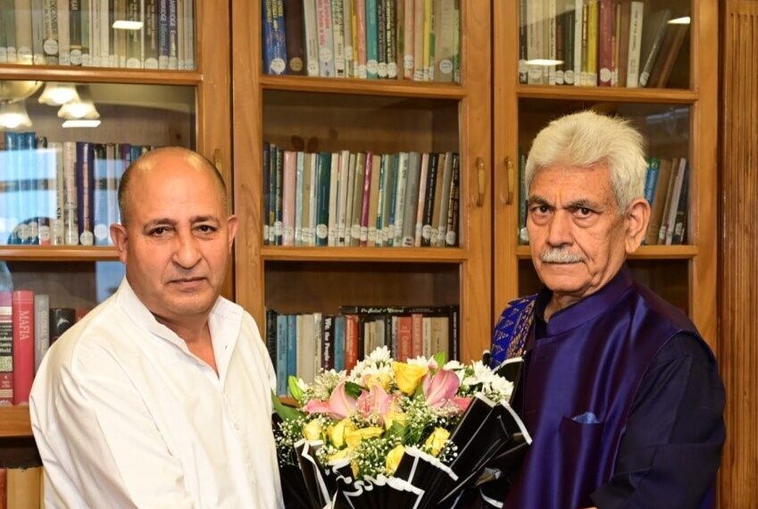 GM Shaheen, President, J&K Janta Dal United calls on LG