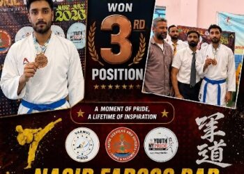 Baramulla’s Nasir Farooq Dar Wins Bronze at VARMUL GINDO 3.0 Karate Championship