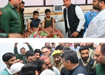 DC visits fire injury victims at GMC Anantnag