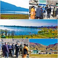 Pr Secy H&UDD, Div Com (K) visit Manasbal Lake, Inspects proposed & ongoing beautification works