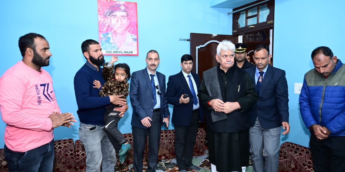 Lt Governor visits the home of Martyr Hav Abdul Majid in Poonch