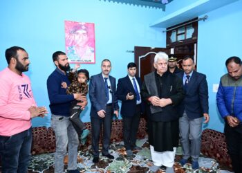 Lt Governor visits the home of Martyr Hav Abdul Majid in Poonch